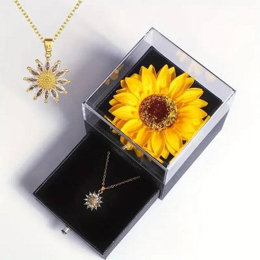 Coffret cadeau collier tournesol, fête des mères, fête des infirmières, Thanksgiving, Noël, cadeaux d'automne, anniversaires, cadeaux de remise de diplôme