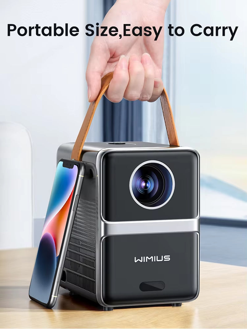 Portable Theater Projector WIMIUS, 18000Lumens, 5G Wifi, Bluetooth, Full HD Charging Socket, Screen 1080P, Home Cinema