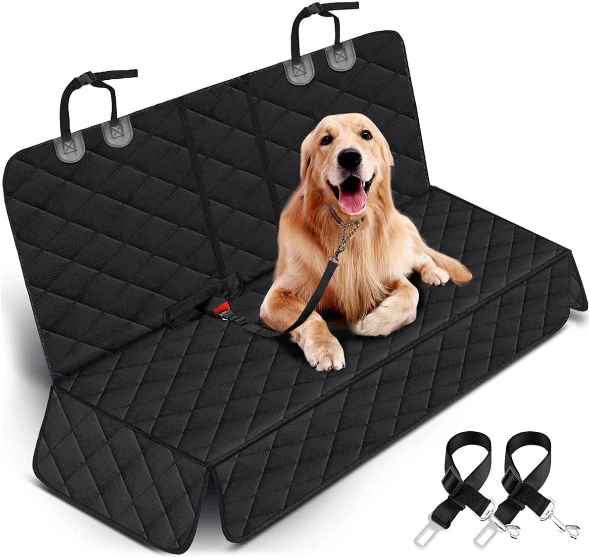 Ultimate Waterproof Dog Car Seat Cover - Non-Slip, Scratch Resistant Protector for Back Seat - Fits Most Cars, Trucks & SUVs - Black