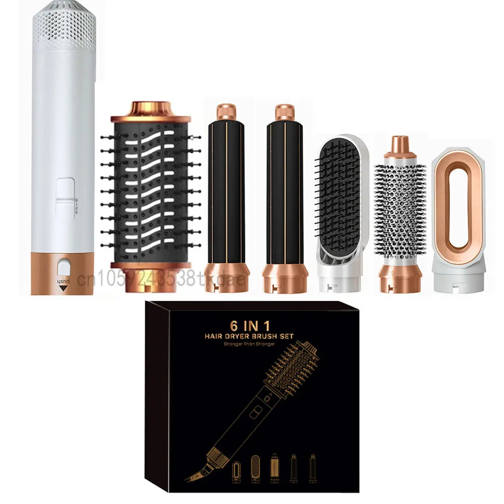 Transform Your Hair with the 6 in 1 Multifunctional Hot Air Comb Set - The Ultimate Hair Dryer, Curler, and Straightener in One!