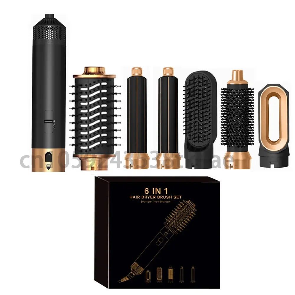 Transform Your Hair with the 6 in 1 Multifunctional Hot Air Comb Set - The Ultimate Hair Dryer, Curler, and Straightener in One!