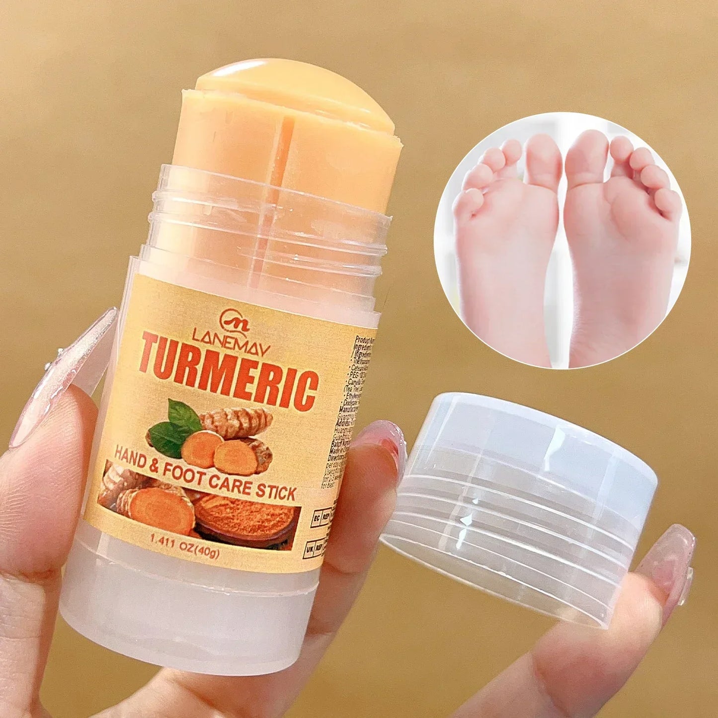 Crème Hydratante en Profondeur pour les Pieds Secs et Craquelés, Talon, Doux, Adoucissant la Peau, Fruité, Soins des Mains et des Pieds, Outils en Bâton, 40g