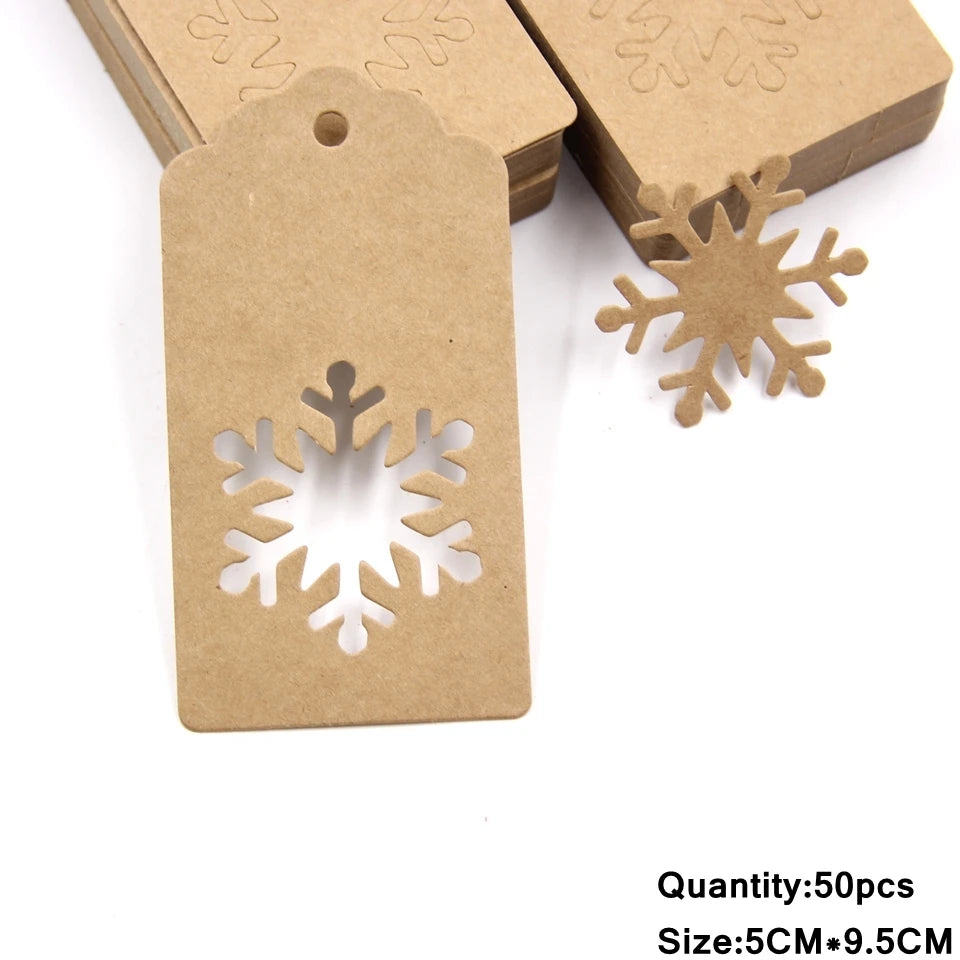 Étiquettes en papier Kraft blanches et rouges faites à la main/merci bricolage étiquettes pour cadeaux de noël étiquettes suspendues fournitures d'emballage de cadeaux 50 pièces