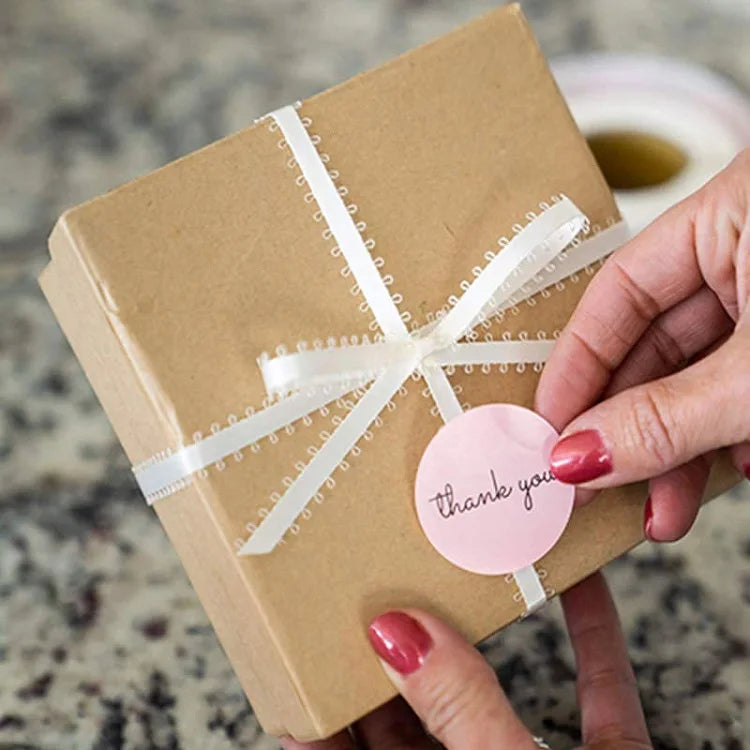 Autocollants en forme de cœur, 100 à 500 pièces, autocollants de remerciement pour affaires, autocollants d'emballage Merci, amour roulant pour la décoration d'emballage