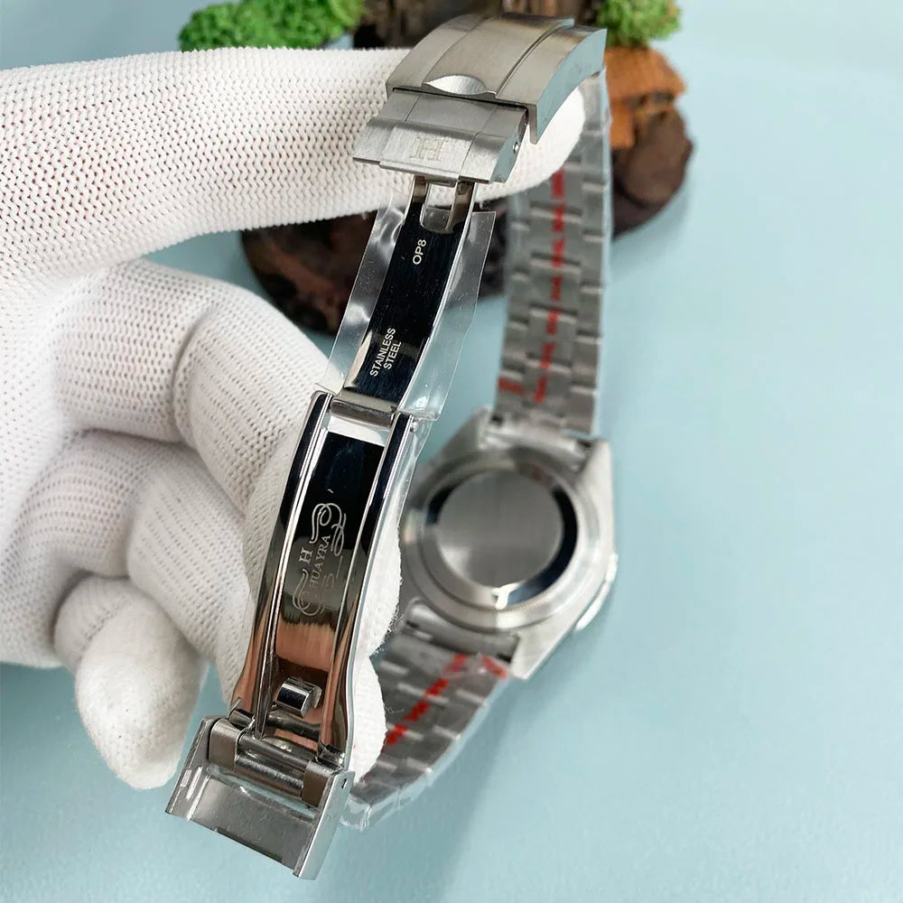 Montres Automatiques en Verre Saphir pour Homme, Ensemble de 40mm avec Diamants, Montre-Bracelet Mécanique Étanche de dehors de Marque Supérieure