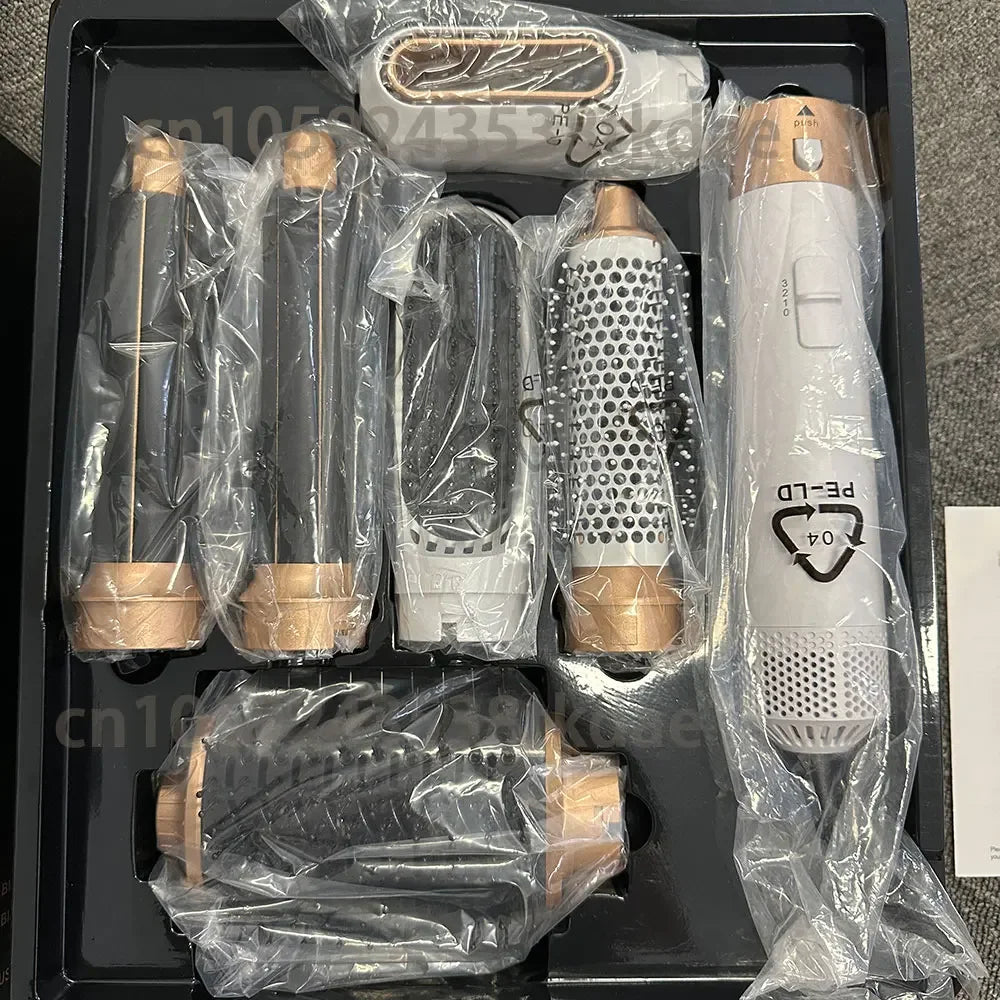 Transform Your Hair with the 6 in 1 Multifunctional Hot Air Comb Set - The Ultimate Hair Dryer, Curler, and Straightener in One!