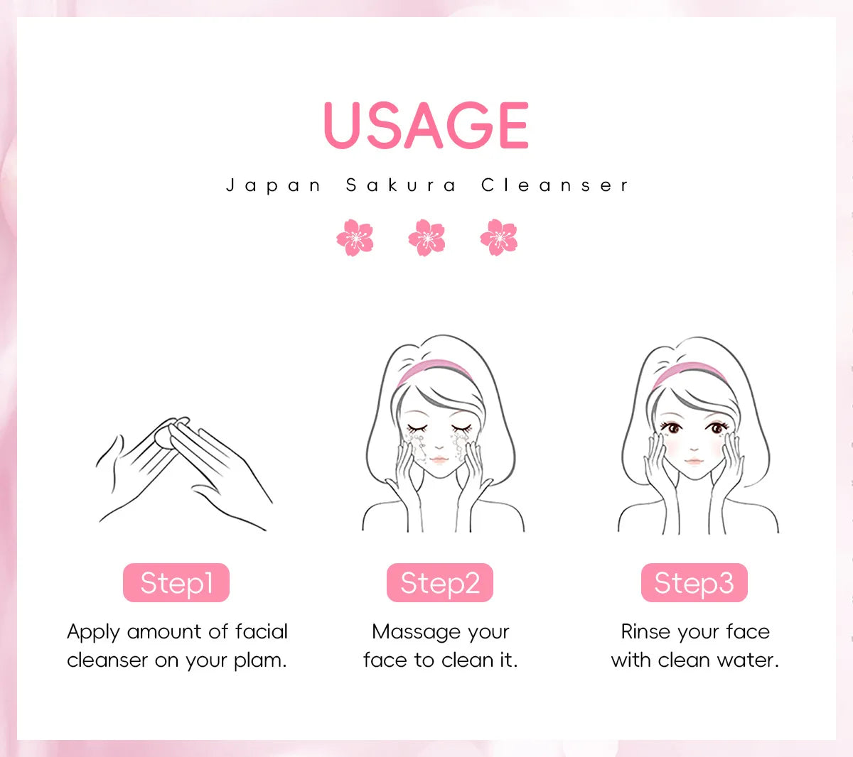 LAIKOU japon Sakura nettoyant doux nettoyage en profondeur contrôle de l'huile hydratant rétrécit les Pores visage soins de la peau nettoyant pour la peau 50g